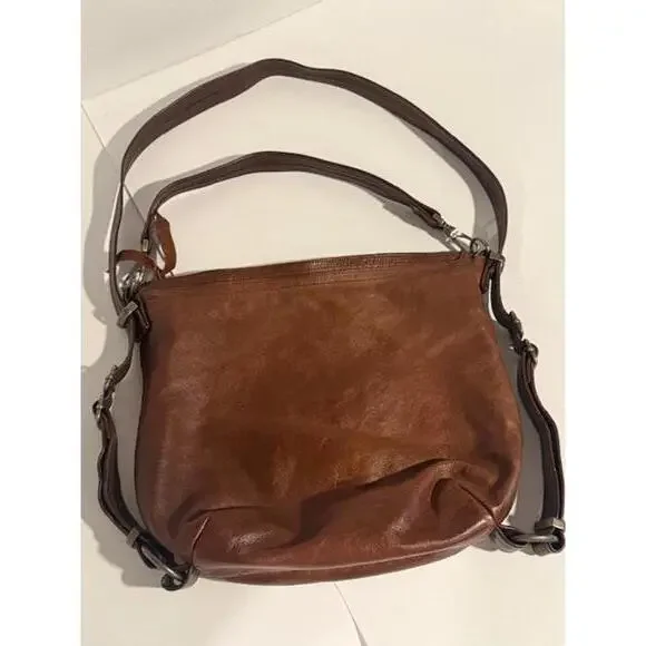 VTG GENUINE LEATHER ROUGH AND TUMBLE NATASHA DURHAM SHOULDER BAG BROWN CHEETAH - Picture 8 of 9